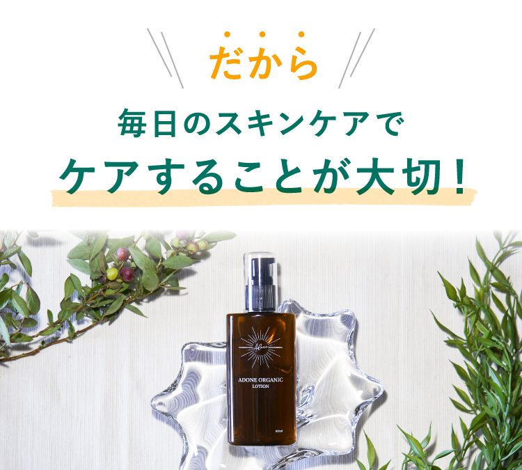 だから毎日のスキンケアでケアすることが大切！